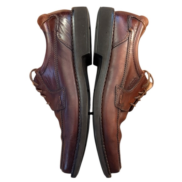 ECCO Seattle Bicycle Toe Leather Shoes Brown Tie Derby Comfort EU45 / US11-11.5 - Picture 9 of 16